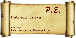 Petrecz Erika névjegykártya