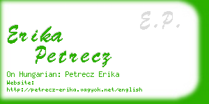 erika petrecz business card